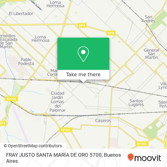 FRAY JUSTO SANTA MARÍA DE ORO 5700 map