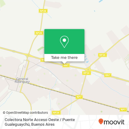 Mapa de Colectora Norte Acceso Oeste / Puente Gualeguaychú