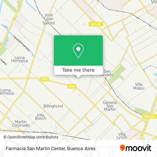 Farmacia San Martin Center map