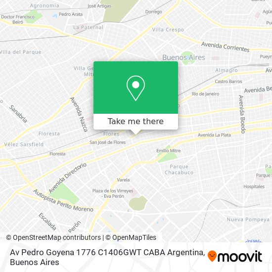 Av  Pedro Goyena 1776  C1406GWT CABA  Argentina map