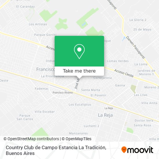 Mapa de Country Club de Campo Estancia La Tradición