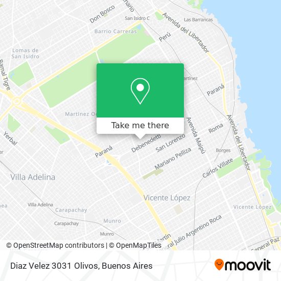 Diaz Velez 3031  Olivos map