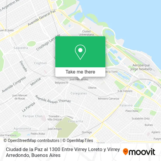 Ciudad de la Paz al 1300 Entre Virrey Loreto y Virrey Arredondo map