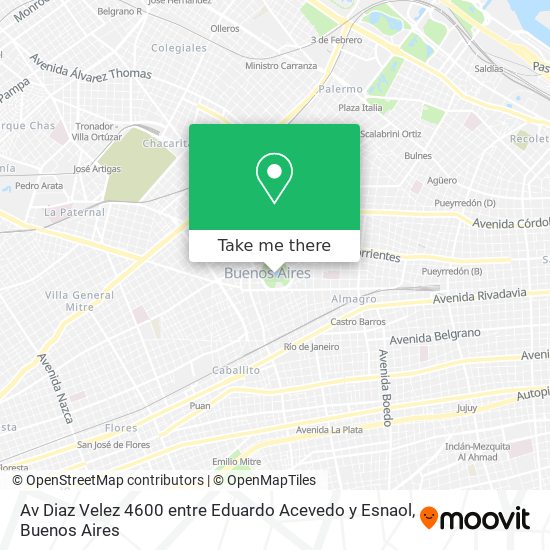 Av  Diaz Velez 4600 entre Eduardo Acevedo y Esnaol map