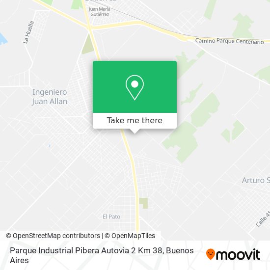 Mapa de Parque Industrial Pibera   Autovia 2 Km  38