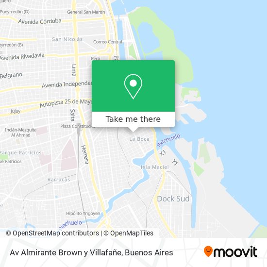 Mapa de Av  Almirante Brown y Villafañe