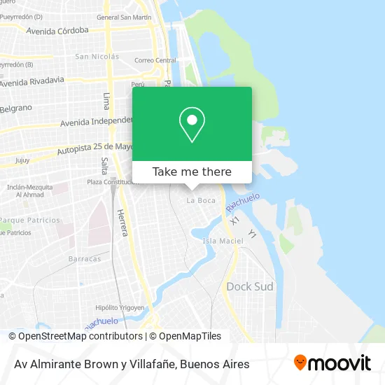 Mapa de Av  Almirante Brown y Villafañe