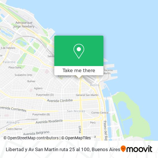 Libertad y Av  San Martin ruta 25 al 100 map