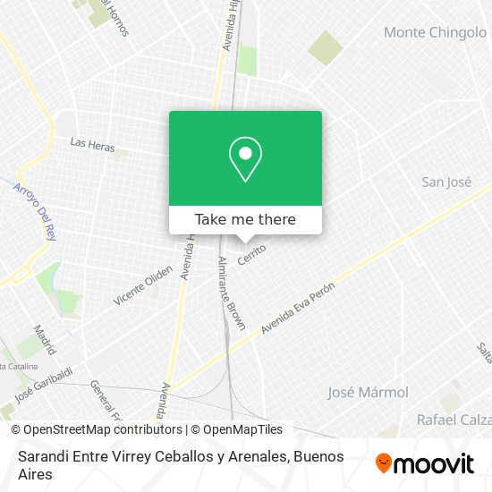 Sarandi  Entre Virrey Ceballos  y Arenales map