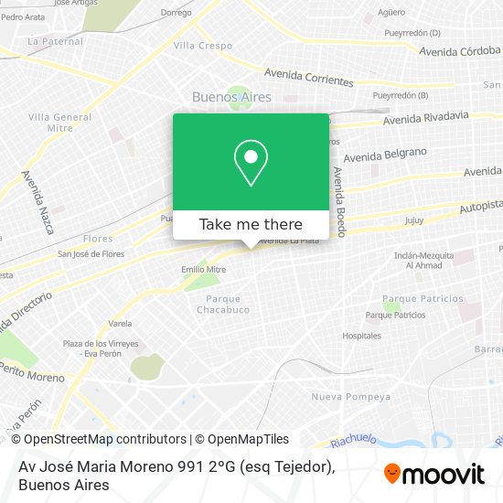 Mapa de Av  José Maria Moreno 991 2ºG (esq  Tejedor)