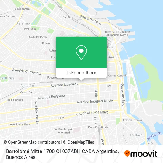 Bartolomé Mitre 1708  C1037ABH CABA  Argentina map
