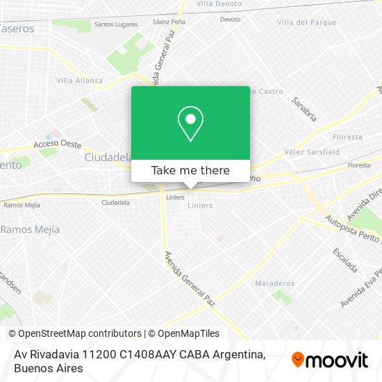 Mapa de Av  Rivadavia 11200  C1408AAY CABA  Argentina