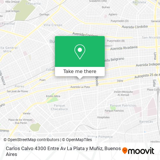 Mapa de Carlos Calvo 4300 Entre Av  La Plata y Muñiz