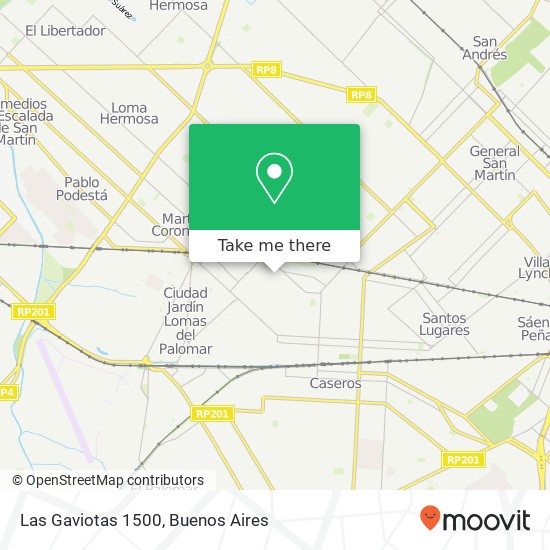 Las Gaviotas 1500 map