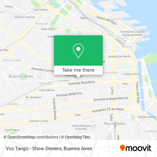 Voz Tango - Show Dinners map