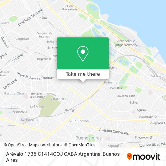 Mapa de Arévalo 1736  C1414CQJ CABA  Argentina