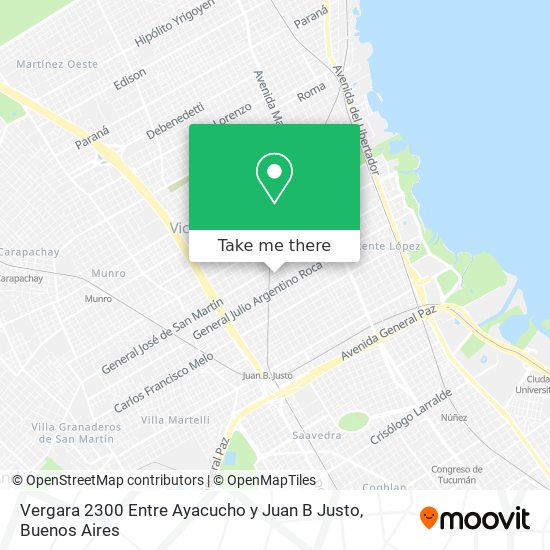 Vergara 2300  Entre Ayacucho y Juan B  Justo map