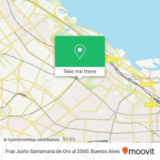 Fray Justo Santamaría de Oro al 2500 map