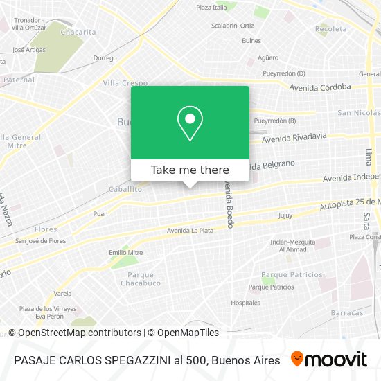 PASAJE CARLOS SPEGAZZINI al 500 map