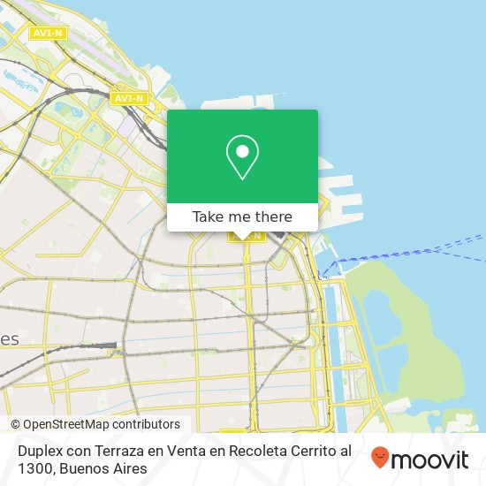 Mapa de Duplex con Terraza en Venta  en Recoleta Cerrito al 1300