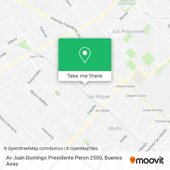 Mapa de Av  Juan Domingo Presidente Peron 2500