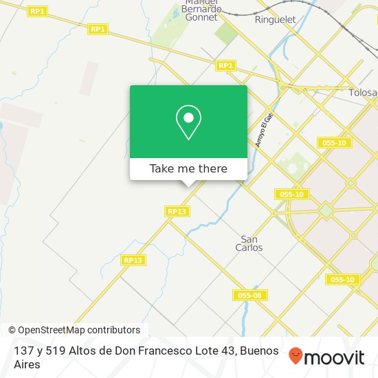 Mapa de 137 y 519 Altos de Don Francesco Lote 43