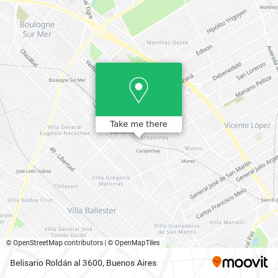 Mapa de Belisario Roldán al 3600
