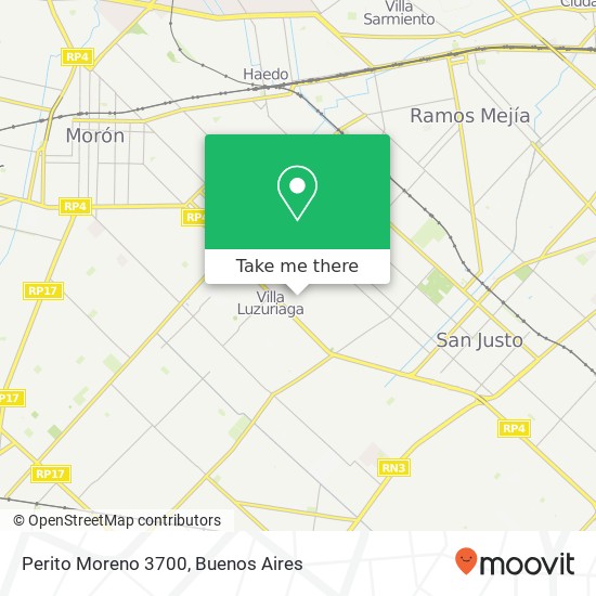 Perito Moreno 3700 map