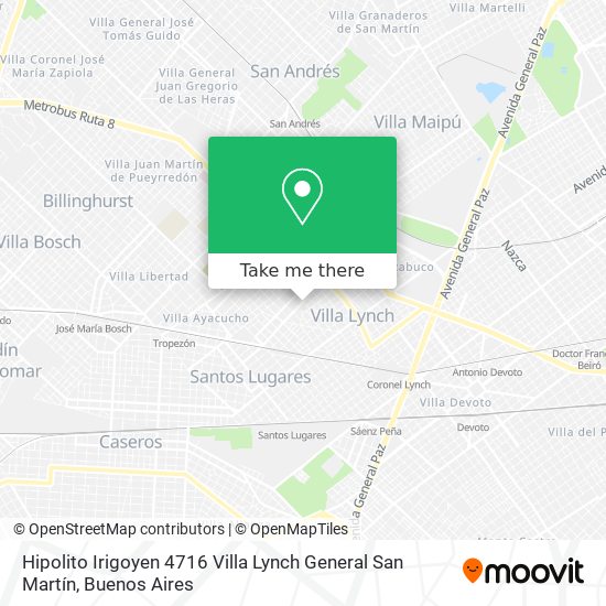 Hipolito Irigoyen 4716  Villa Lynch  General San Martín map