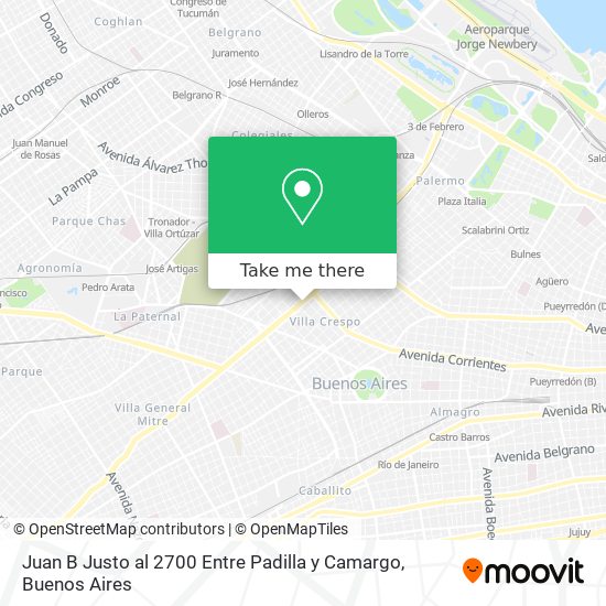 Juan  B  Justo al 2700  Entre Padilla y Camargo map