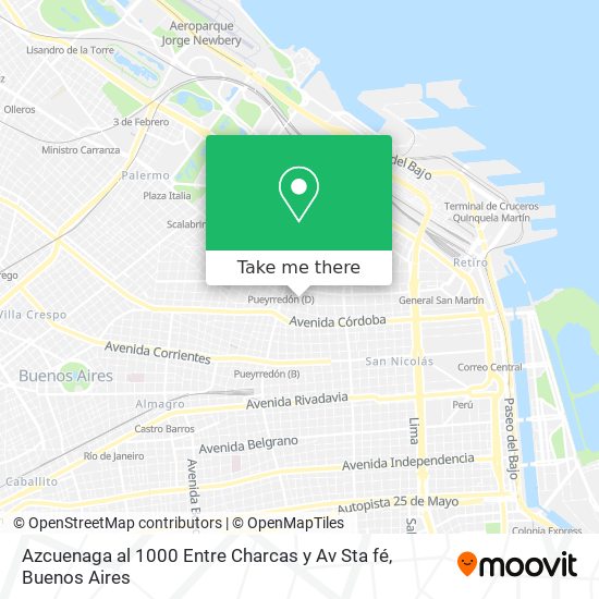 Azcuenaga al 1000  Entre Charcas y Av  Sta fé map