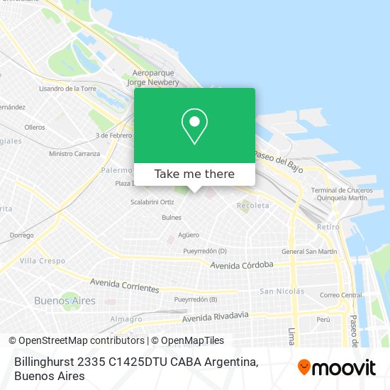 Mapa de Billinghurst 2335  C1425DTU CABA  Argentina