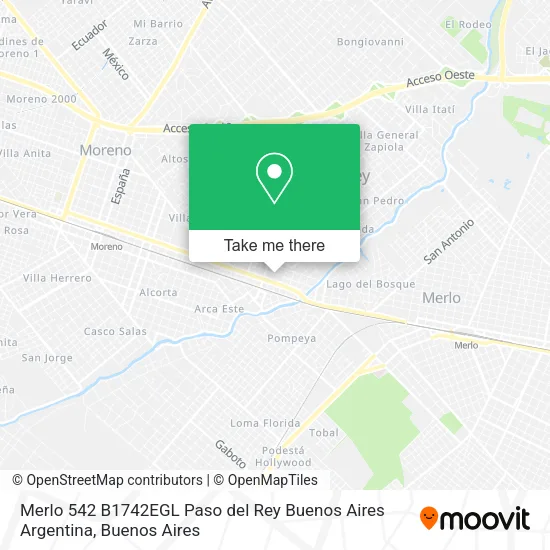 Merlo 542  B1742EGL Paso del Rey  Buenos Aires  Argentina map