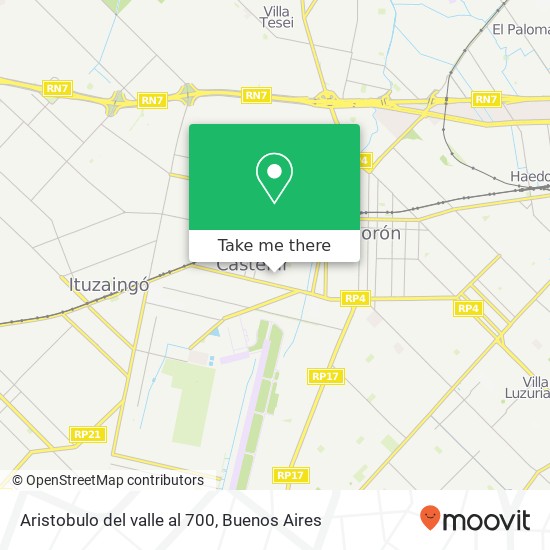 Aristobulo del valle al 700 map