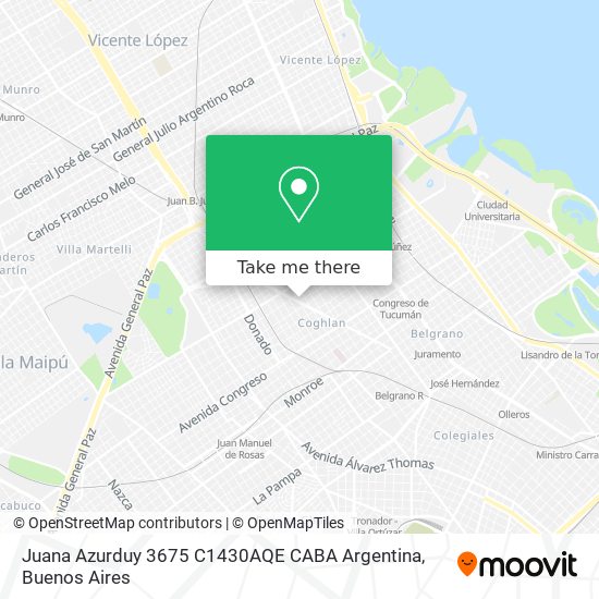 Juana Azurduy 3675  C1430AQE CABA  Argentina map