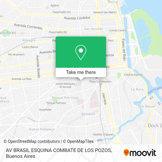 Mapa de AV  BRASIL ESQUINA COMBATE DE LOS POZOS
