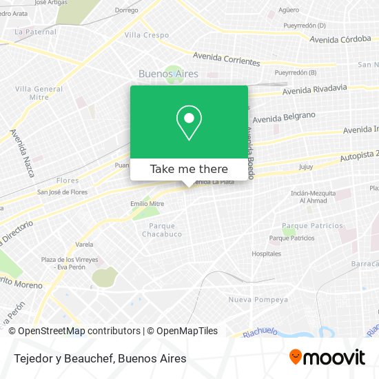 Tejedor y Beauchef map