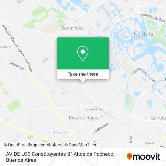 Mapa de AV  DE LOS Constituyentes   B° Altos de Pacheco