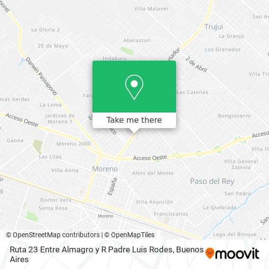 Ruta 23 Entre Almagro y R  Padre Luis Rodes map
