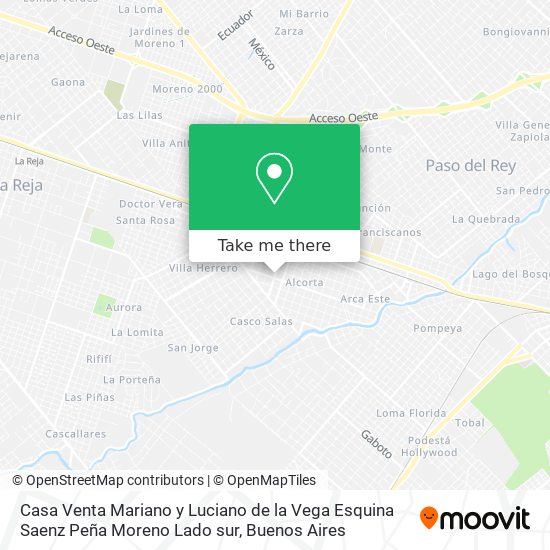 Mapa de Casa Venta   Mariano y Luciano de la Vega Esquina  Saenz Peña   Moreno   Lado sur