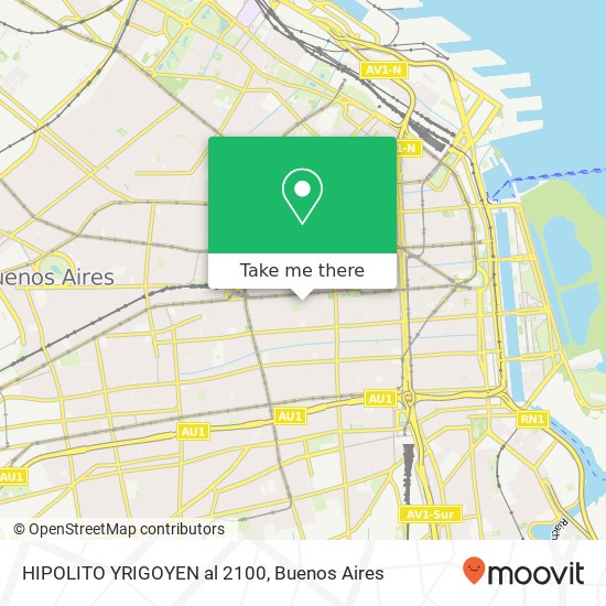 HIPOLITO YRIGOYEN  al 2100 map