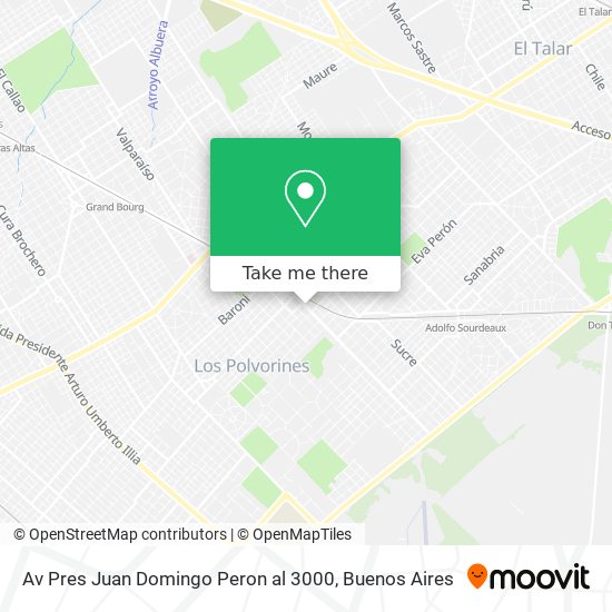 Av  Pres  Juan Domingo Peron al 3000 map
