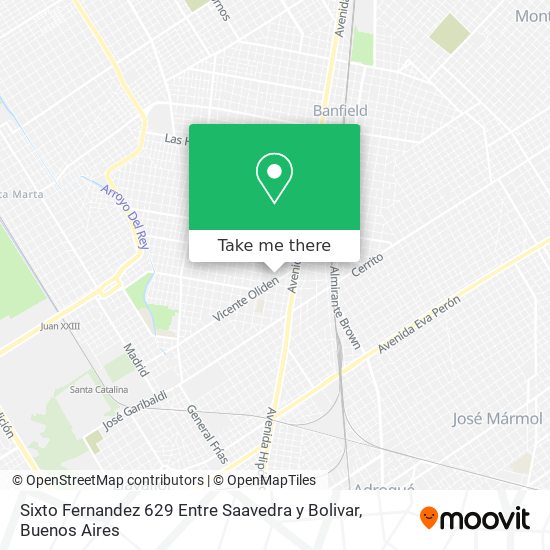 Mapa de Sixto Fernandez 629 Entre Saavedra y Bolivar