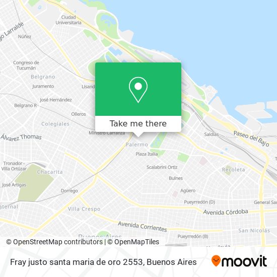 Fray justo santa maria de oro 2553 map