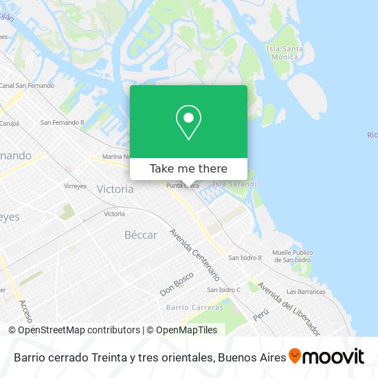 Mapa de Barrio cerrado Treinta y tres orientales