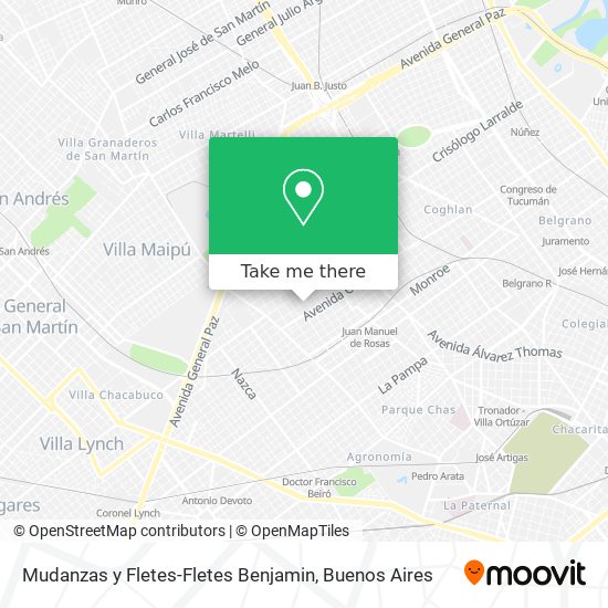 Mapa de Mudanzas y Fletes-Fletes Benjamin