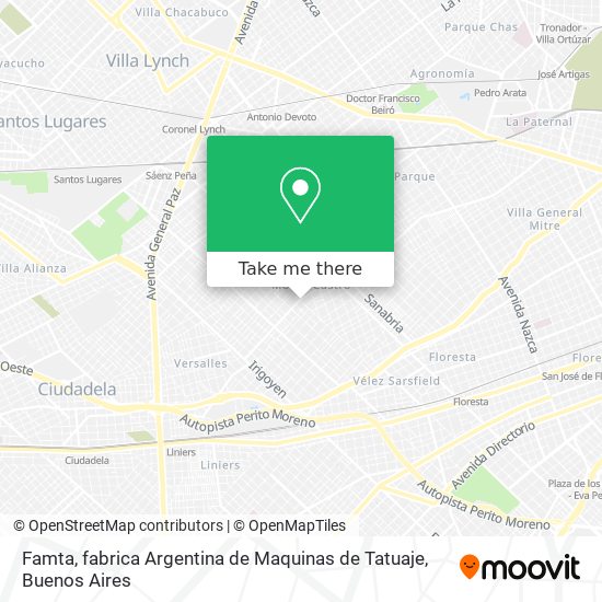 Famta, fabrica Argentina de Maquinas de Tatuaje map