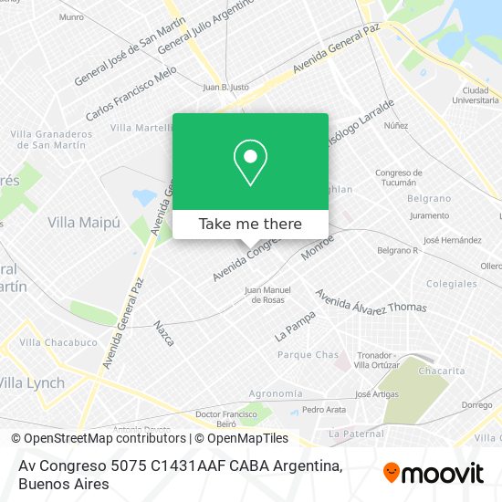 Mapa de Av  Congreso 5075  C1431AAF CABA  Argentina