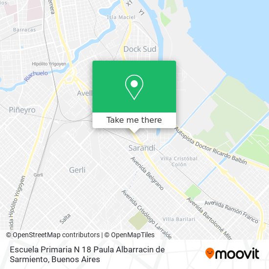 Mapa de Escuela Primaria N 18 Paula Albarracin de Sarmiento