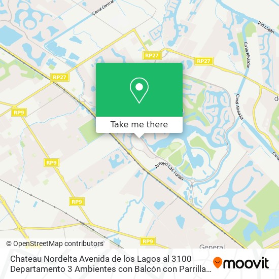 Mapa de Chateau Nordelta  Avenida de los Lagos  al 3100   Departamento 3 Ambientes con Balcón con Parrilla